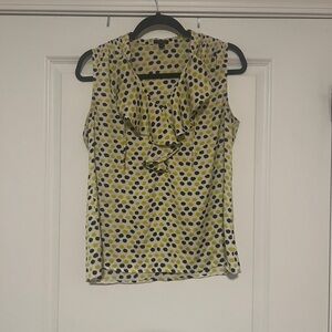 Ann Taylor Yellow and Black Polka Dot Blouse